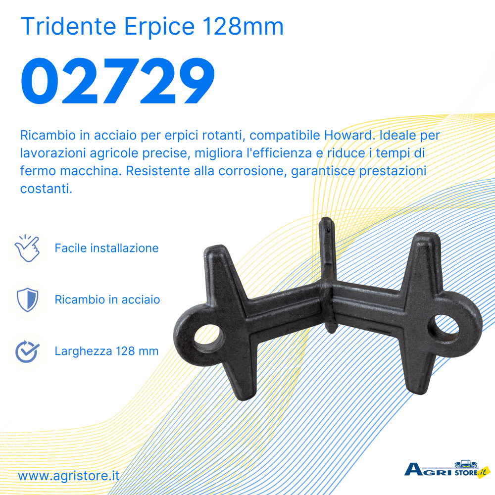 Tridente per erpice larghezza 128mm - Ama