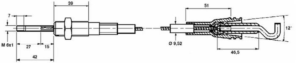 Cavo telecomando tipo Morse lunghezza 3500mm - Ama Refluid