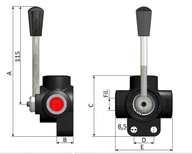 Deviatore di flusso a 3 vie 60L con centro aperto - Ama Refluid