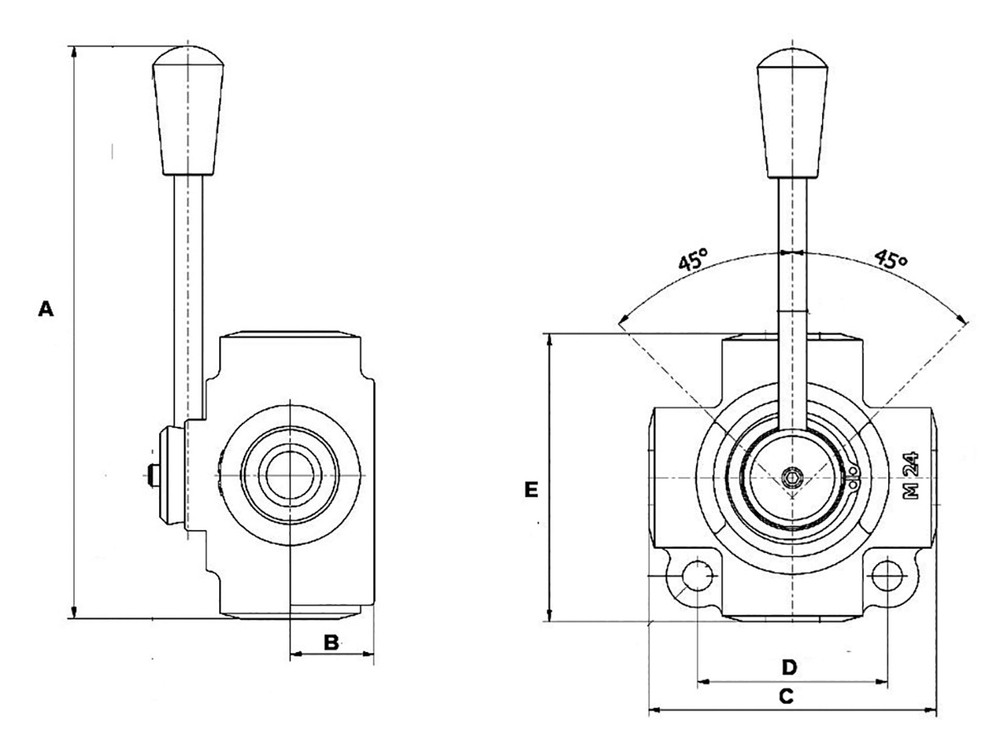 Deviatore di flusso a 4 vie 60L con centro chiuso - Ama Refluid