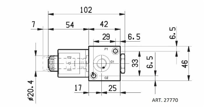 Deviatore elettrico a 3 vie da 1/4" 12VDC - Bosch Rexroth