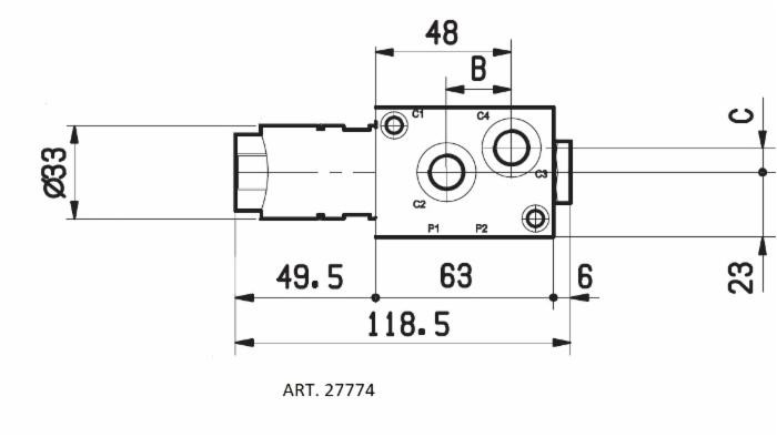 Deviatore elettrico a 6 vie da 1/2" 12VDC 120 litri - Bosch Rexroth