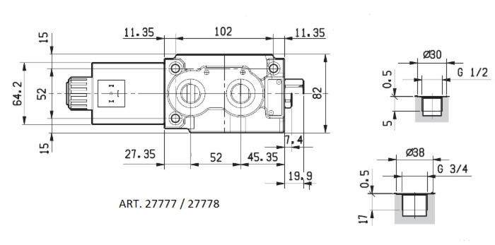 Deviatore elettrico a 6 vie da 1/2" 12VDC 120 litri - Bosch Rexroth