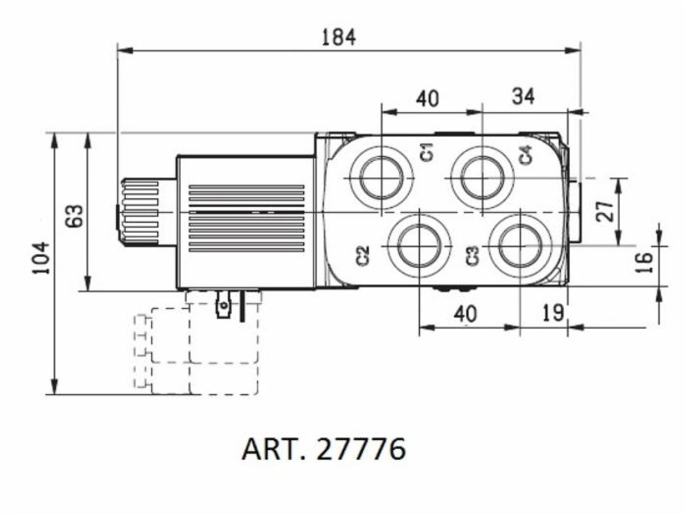 Deviatore elettrico a 6 vie da 3/8" 12VDC 60 litri - Bosch Rexroth