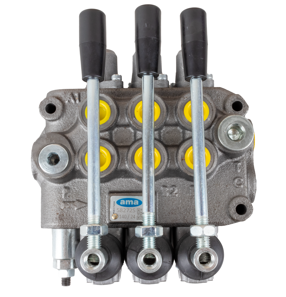Distributore oleodinamico Ama basic da 3/8” 3 leve 40L/min per trattori - Ama