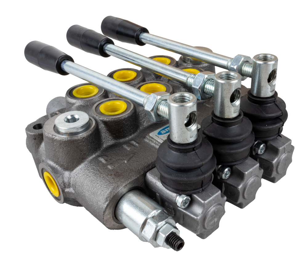 Distributore oleodinamico Ama basic da 3/8” 3 leve 40L/min per trattori - Ama