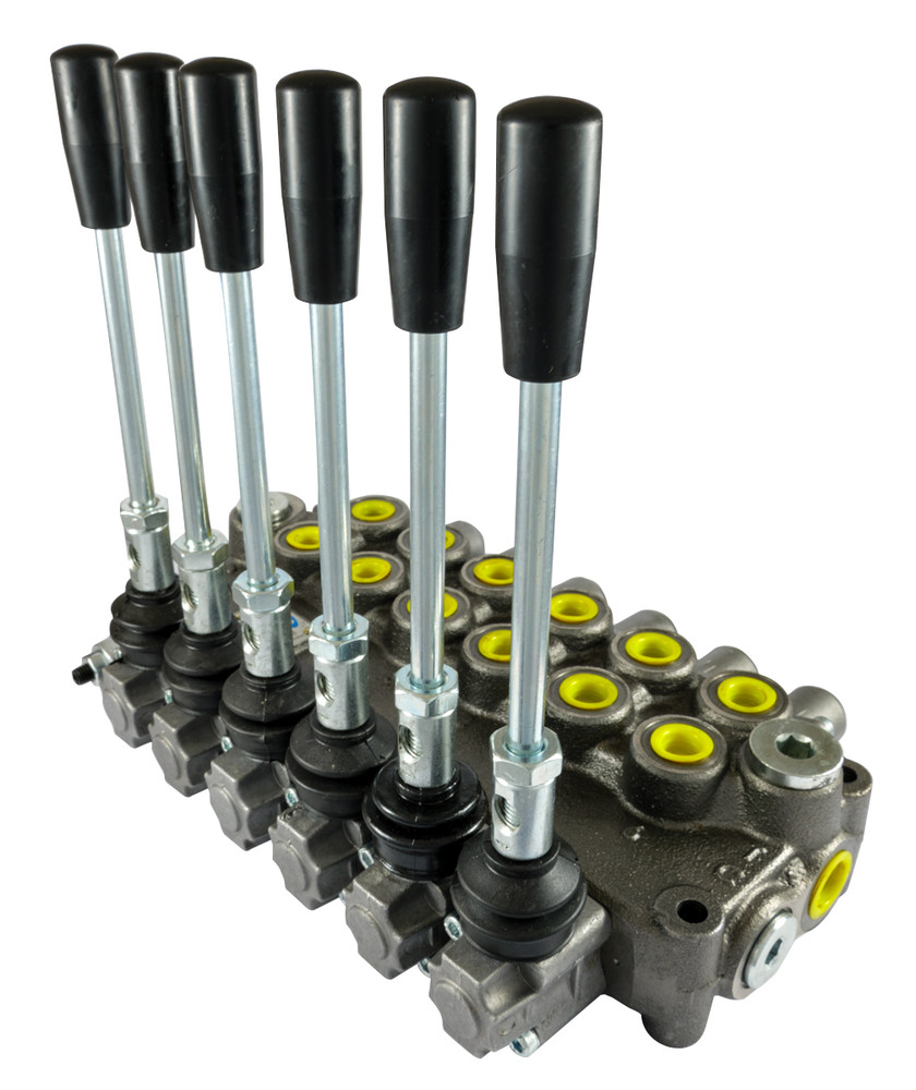 Distributore idraulico da 3/8" a 6 leve doppio effetto 40L - Ama Refluid Distributore idraulico da 3/8" a 6 leve doppio effetto 40L - Ama Refluid