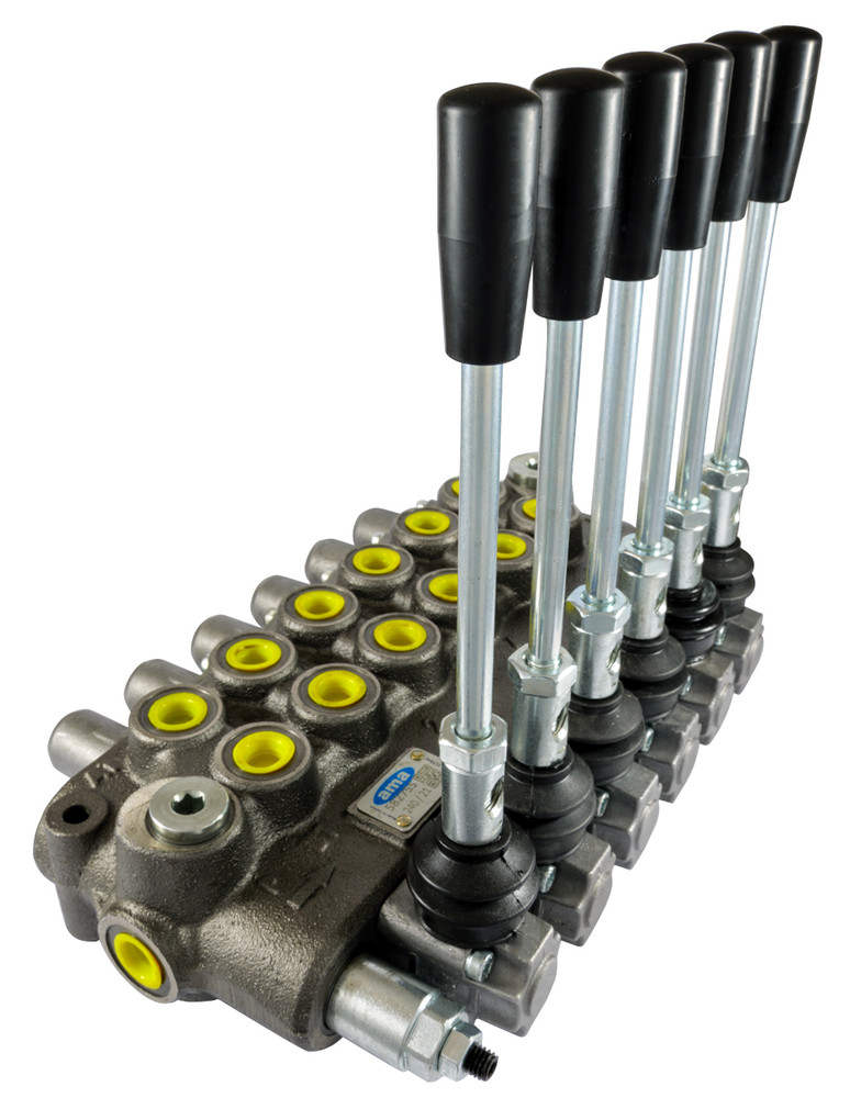 Distributore idraulico da 3/8" a 6 leve doppio effetto 40L - Ama