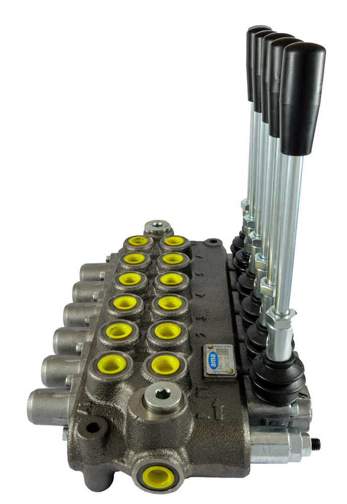 Distributore idraulico da 3/8" a 6 leve doppio effetto 40L - Ama