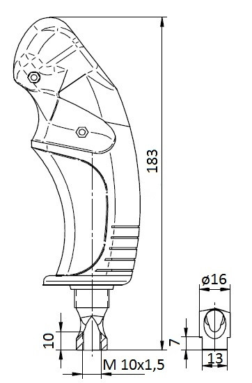 Impugnatura ergonomica a 3 pulsanti IP67 - Ama Refluid
