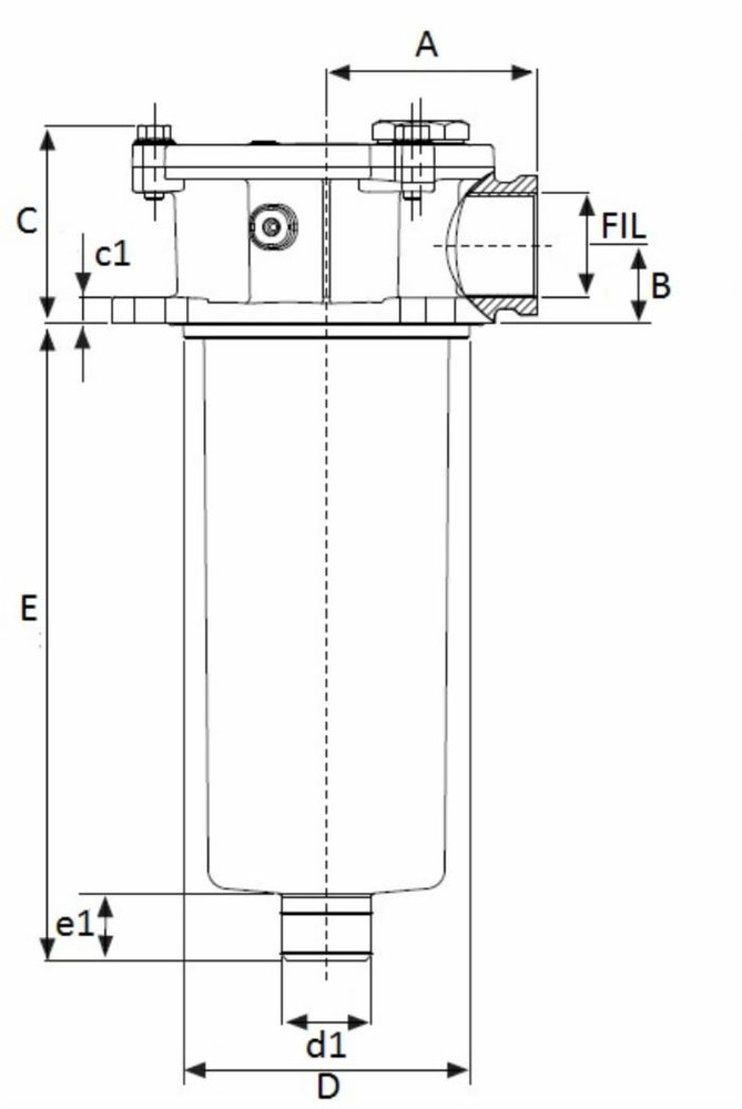 Filtro semi immerso da 1/2" filtrzione 60µ lunghezza 82mm - Ama Refluid