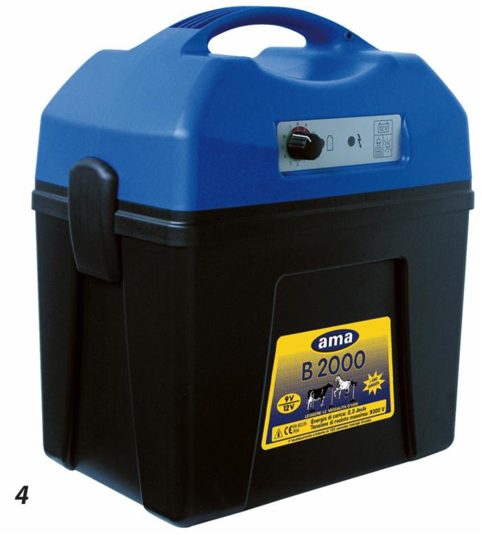 Elettrificatore per recinti Ama B2000 a batteria da 12/9V - Ama
