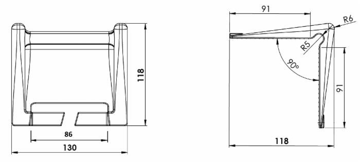 Angolare per fasce di acoraggio larghezza massima 85mm - No brand