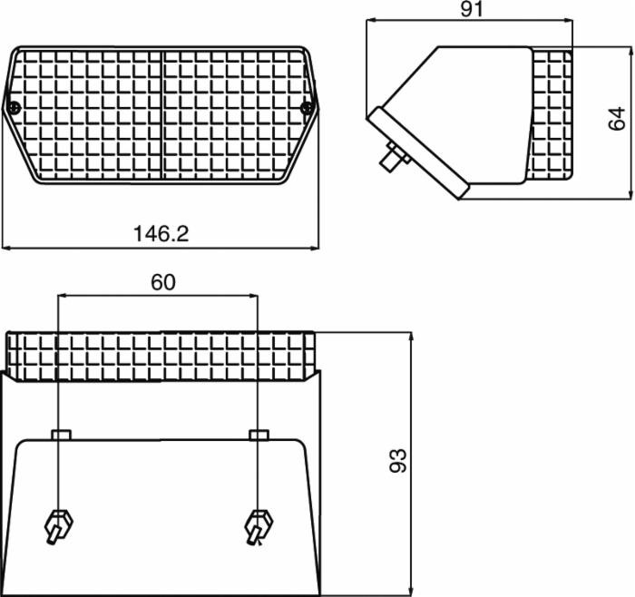 Fanale posteriore alogeno destro 145x65mm - Ama
