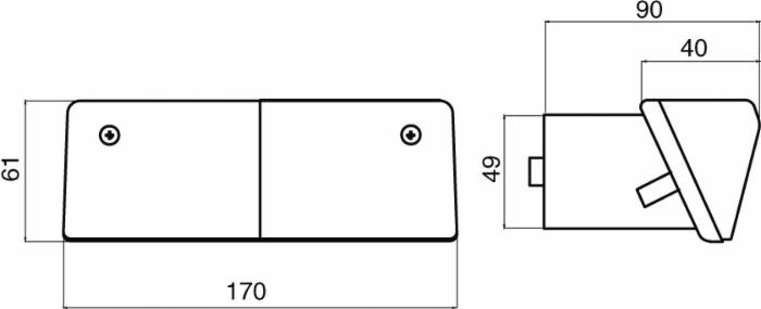 Fanale direzione e posizione dx 165x60mm - Ama