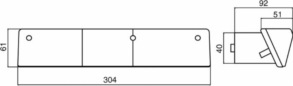 Fanale alogeno posteriore dx 305x62mm - Ama