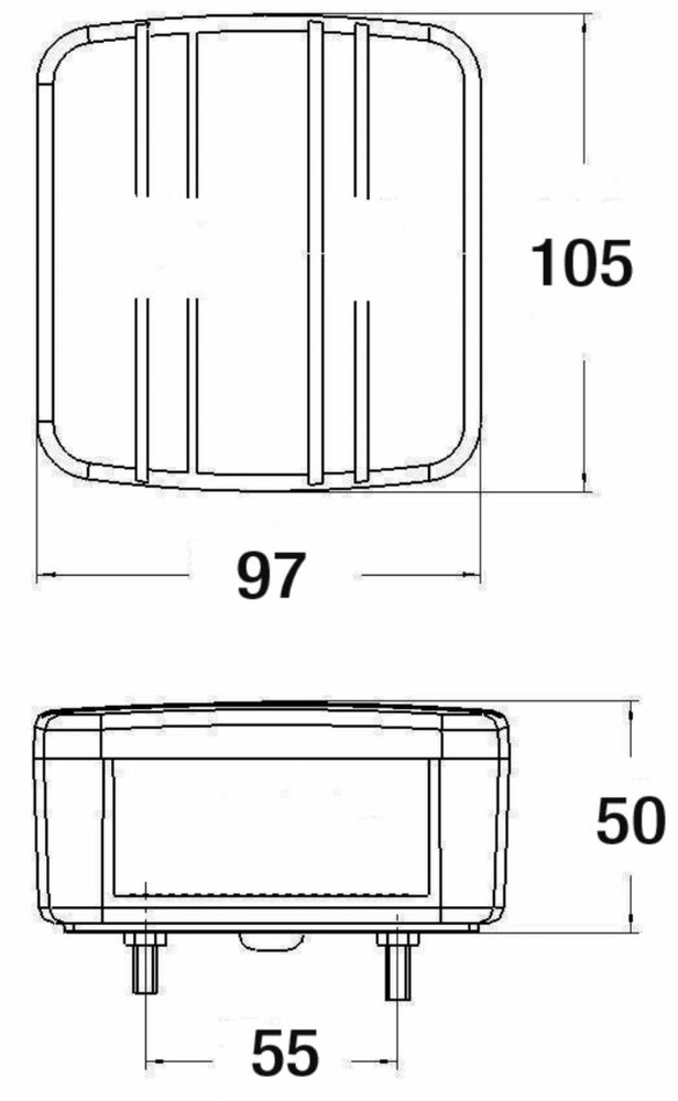 Fanale posteriore dx senza luce targa 100x95x50mm - Ama