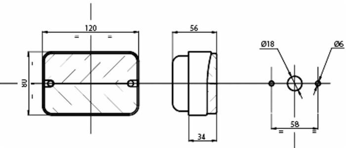 Fanale posteriore alogeno dx-sx 120x80mm - Cobo