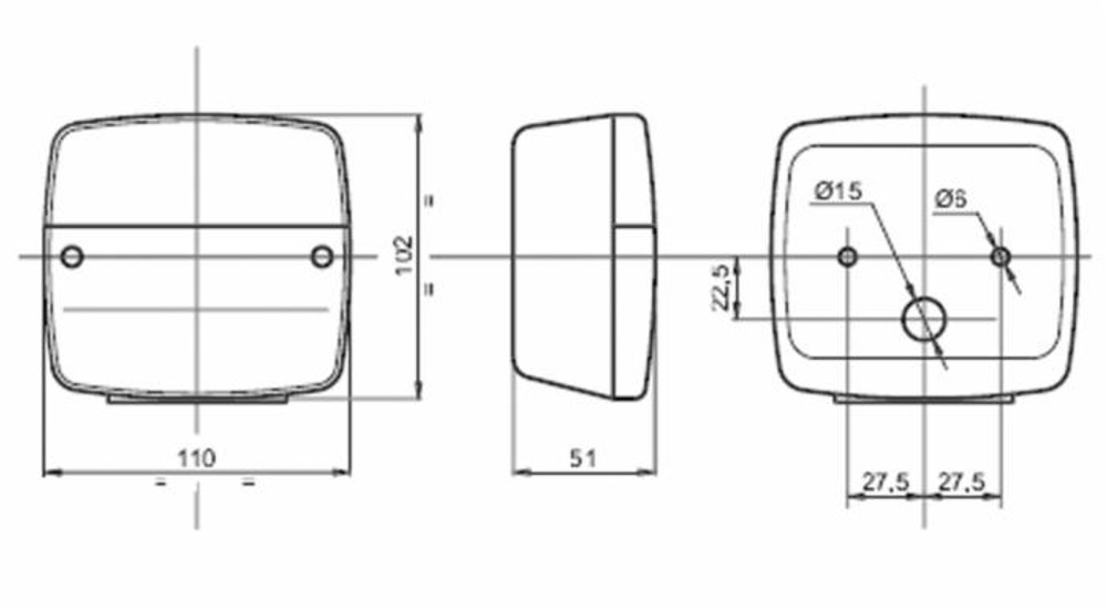 Fanale direzione e posizione dx-sx 108x103mm - Ajba