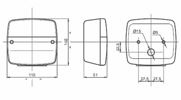 Fanale direzione e posizione dx-sx 108x103mm - Ajba