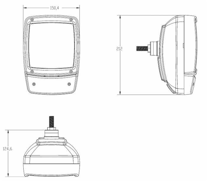 Proiettore verticale con indicatore di direzione Ama 152x212 mm - Ama