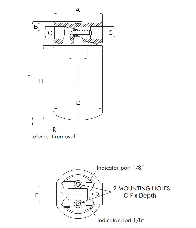 Filtro oleodinamico Spin-on sul ritorno da 1”1/4" 60µ - Ama Refluid