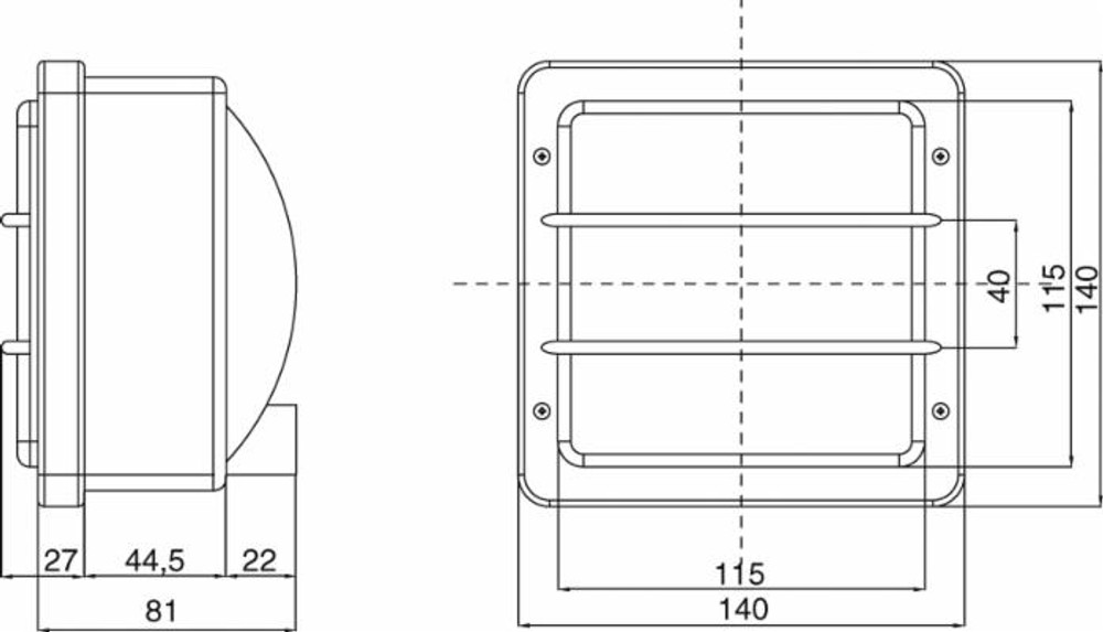 Proiettore simmetrico anteriore 140x140mm adattabile Cobo 05102000 - Ama