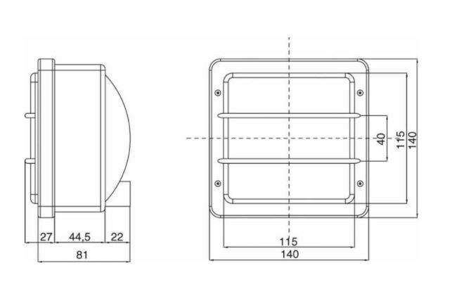 Proiettore simmetrico anteriore 140x140mm adattabile Cobo 05103000 - Cobo