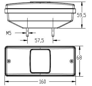 Fanale posteriore alogeno Ama per mezzi agricoli e veicoli di trasporto 160x59,5x68 mm - Ama