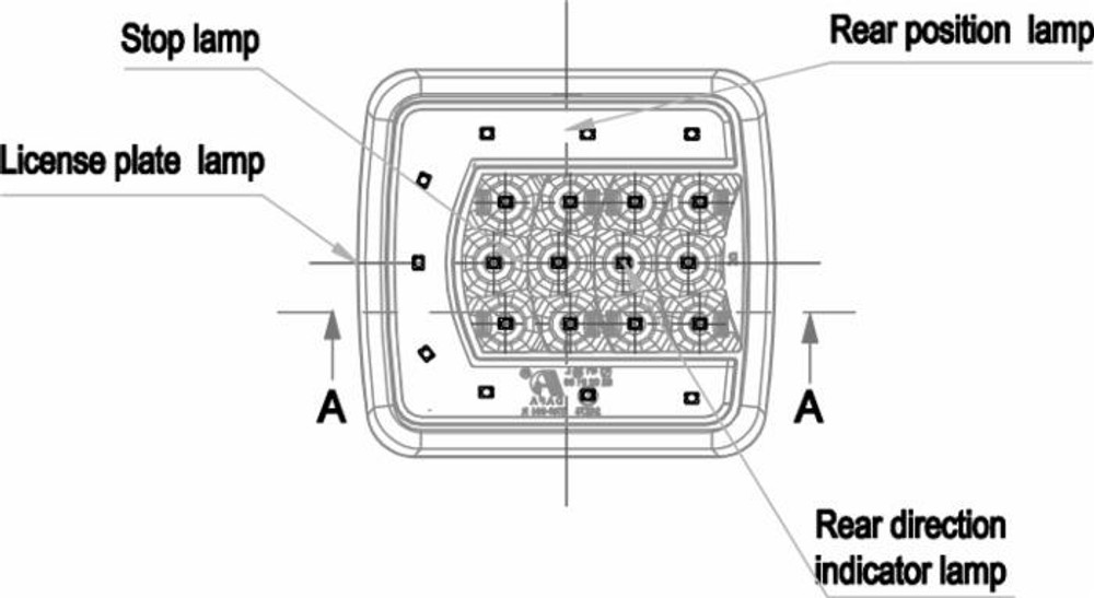 Fanale posteriore sx 25 LED 12-24V 106,5x98,8x35mm - Ama