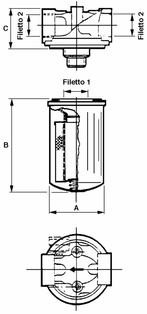 Filtro oleodinamico Spin-on sul ritorno da 3/4" 25µ - Ama Refluid