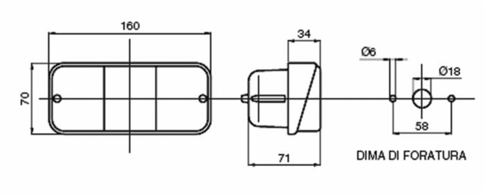 Fanale posteriore alogeno sx 162x70mm - Ama Fanale posteriore alogeno sx 162x70mm - Ama