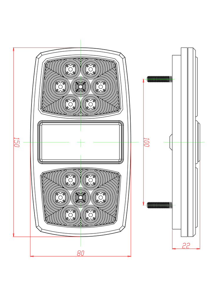 Fanale posteriore sx a 14 LED 12V Ama - Ama