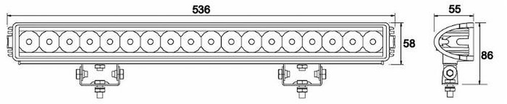 Faro da lavoro 18 LED Epistar 54W a lungo raggio IP67 - Ama