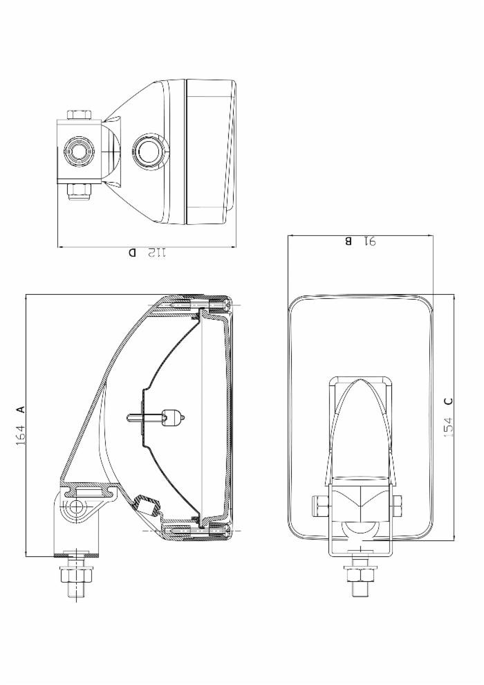 Faro da lavoro alogeno ad ampio raggio 55-70W dx e sx - Ama