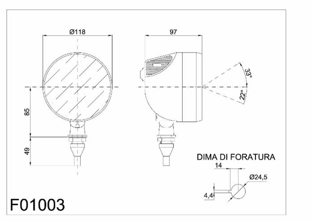 Faro da lavoro alogeno ad ampio raggio 55-70W - Ama