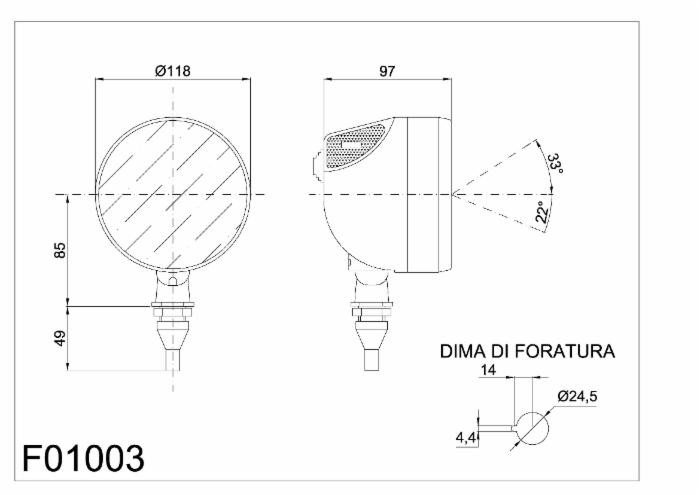 Faro da lavoro alogeno ad ampio raggio 55-70W - Ama