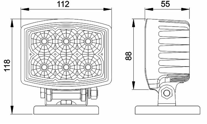 Faro da lavoro 6 LED ad ampio raggio Flood freddo 18W IP67 - Ama