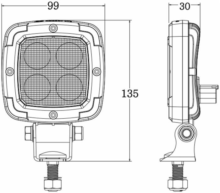 Faro lavoro a LED blu 10-30V 20W 180 lm - Ama