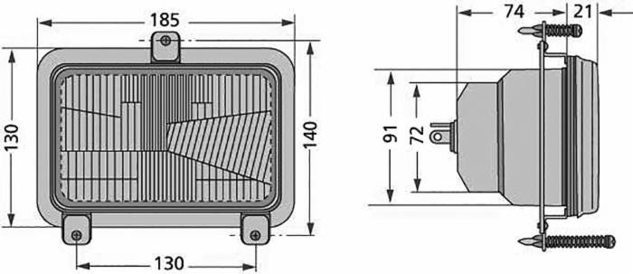 Proiettore asimmettrico 185x140mm - Cobo