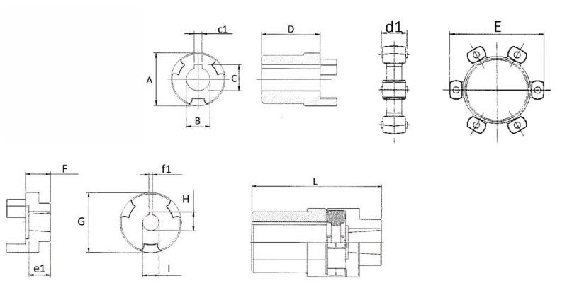 Giunto elastico per pompa gruppo 1 e motore elettrico 0,55-2,2Kw - Ama Refluid