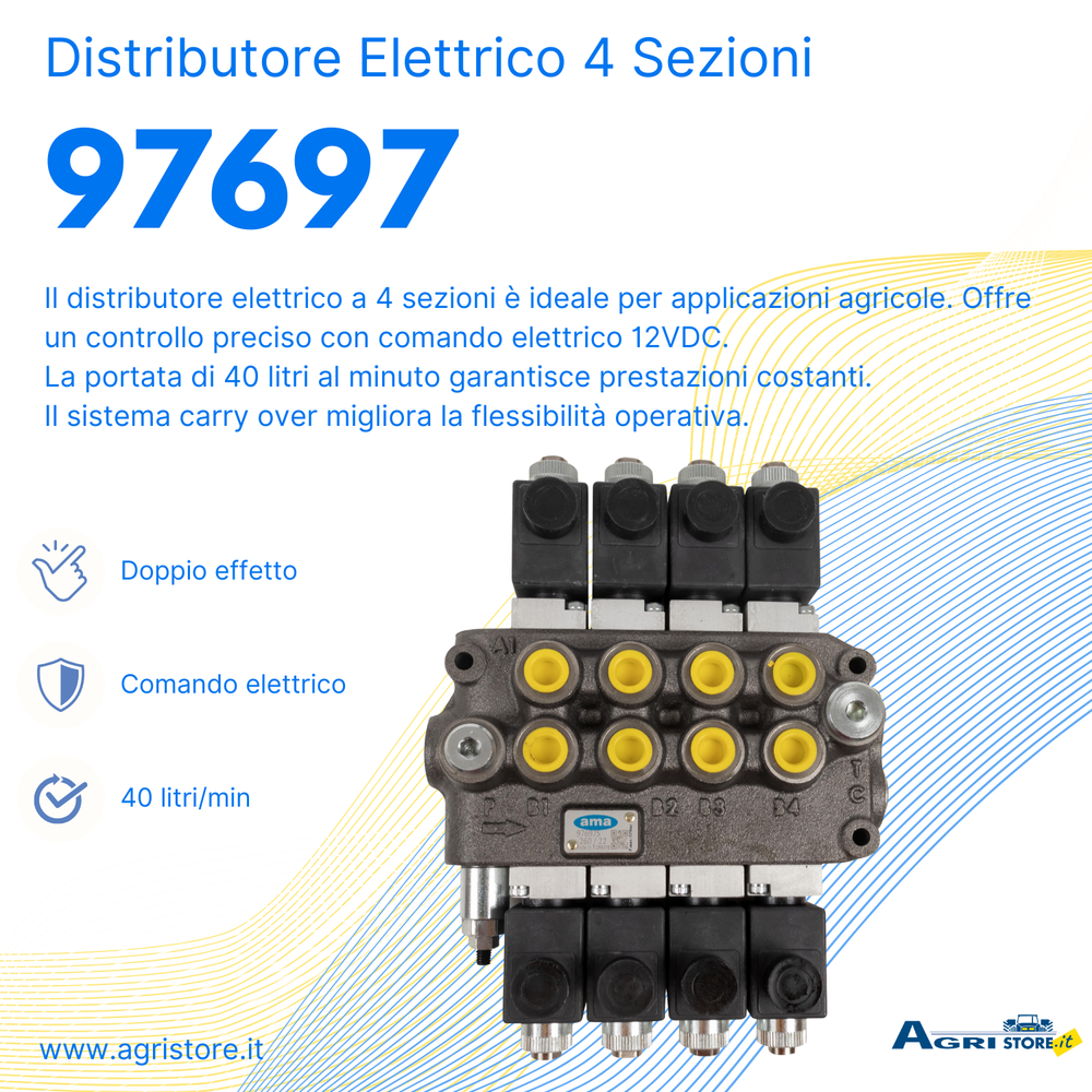 Distributore elettrico 4 sezioni 3/8 BASIC - Ama
