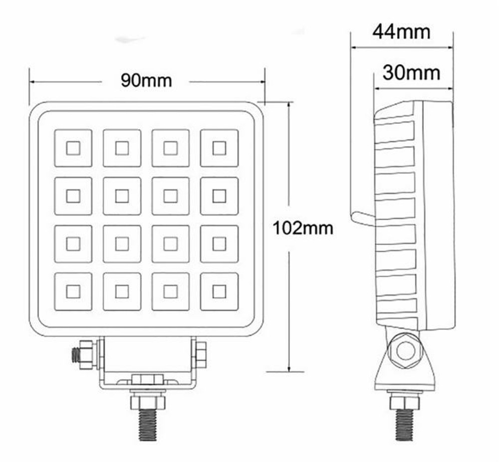Faro da lavoro 30 LED ad ampio raggio 13,2W IP67 - Ama
