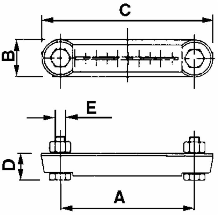 Indicatore di livello in plastica interasse 127mm filetti M12 - No brand