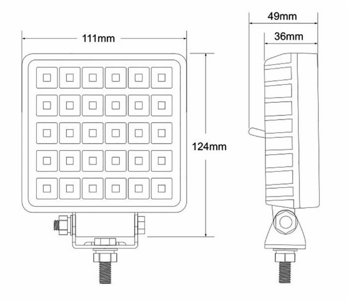 Faro da lavoro 30 LED ad ampio raggio 26,3W IP67 - Ama