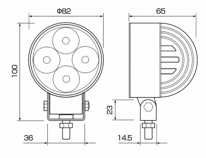 Faro da lavoro 4 LED Epistar a largo raggio freddo 12W IP67 - Ama