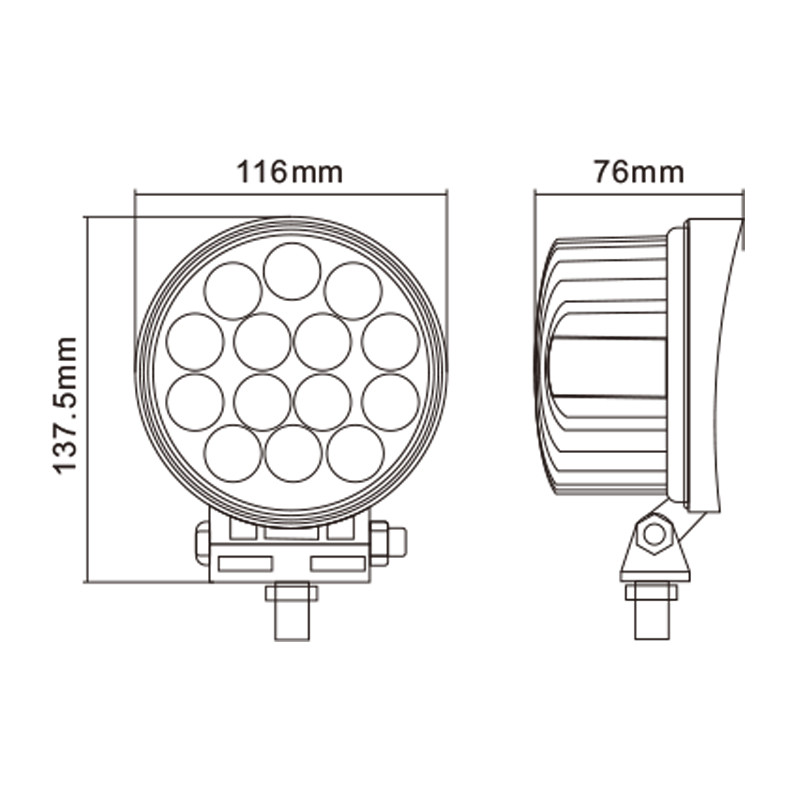 Faro da lavoro 14 LED Epistar a largo raggio freddo 42W IP67 - Ama
