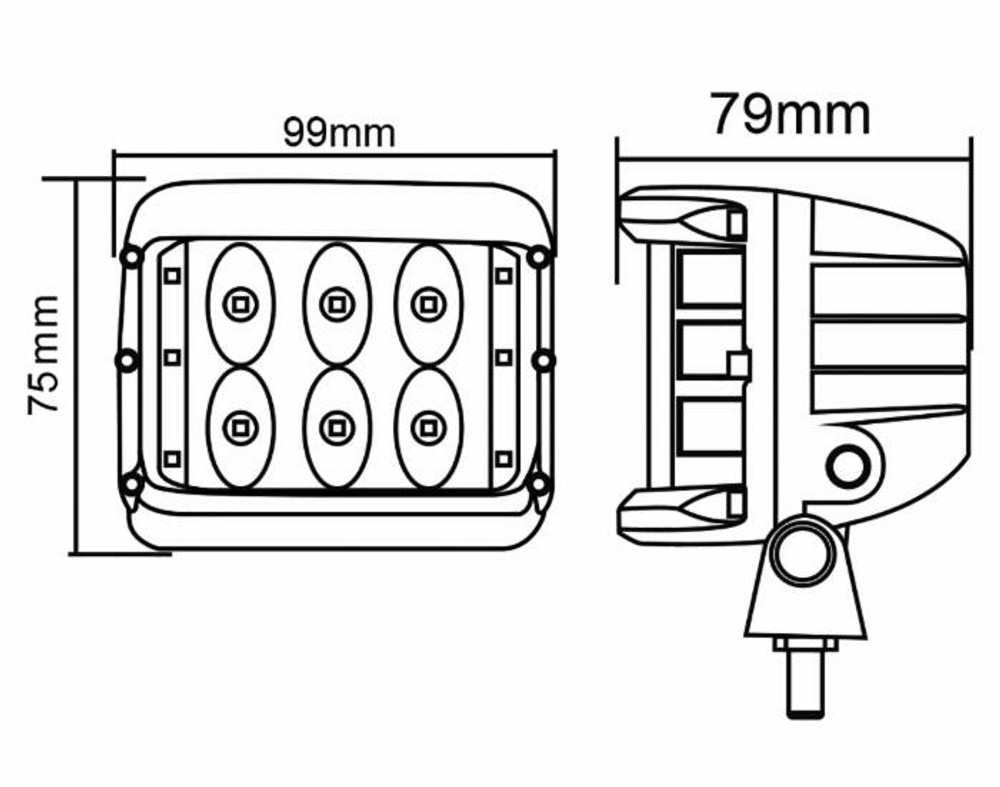 Faro da lavoro 12 LED CREE a raggio combinato 36W IP67 - Ama