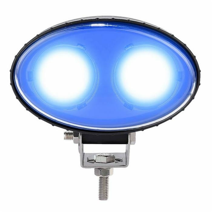 Faro da lavoro ovale 2 LED CREE a lungo raggio blu 10W IP67 - Ama