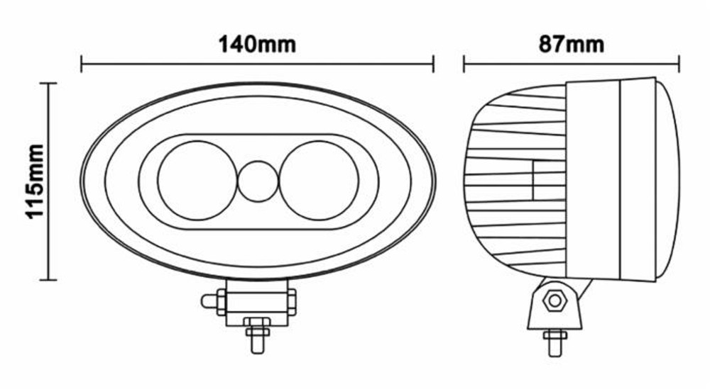 Faro da lavoro ovale 2 LED CREE a lungo raggio rosso 10W IP67 - Ama Faro da lavoro ovale 2 LED CREE a lungo raggio rosso 10W IP67 - Ama